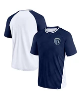 Men's Fanatics Navy Sporting Kansas City Attacker Raglan T-shirt