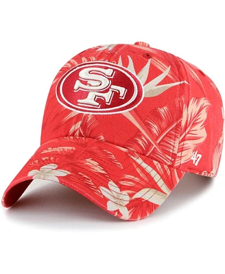 Women's '47 Brand Scarlet San Francisco 49ers Tropicalia Clean Up Adjustable Hat