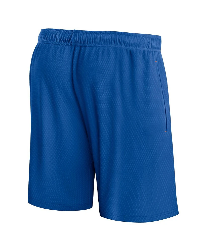 Men's Fanatics Blue New York Knicks Post Up Mesh Shorts