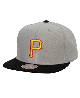 Men's Mitchell & Ness Gray Pittsburgh Pirates Cooperstown Collection Away Snapback Hat