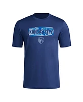 Men's adidas Navy Sporting Kansas City Local Pop Aeroready T-shirt