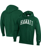 Men's Champion Green Hawaii Warriors Team Arch Reverse Weave Pullover Hoodie