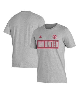 Men's adidas Gray Manchester United Block T-shirt