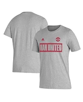 Men's adidas Gray Manchester United Block T-shirt