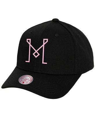 Men's Mitchell & Ness Black Inter Miami Cf Logo Low Profile Adjustable Hat