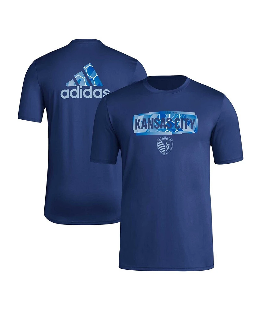 Men's adidas Navy Sporting Kansas City Local Pop Aeroready T-shirt