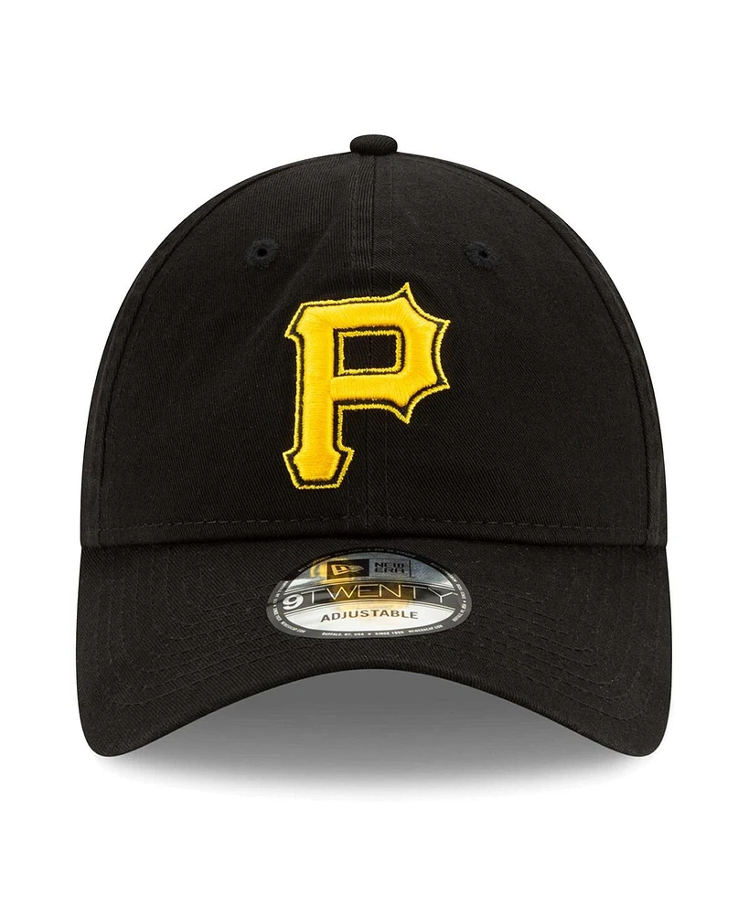 Men's New Era Black Pittsburgh Pirates Logo Replica Core Classic 9TWENTY Adjustable Hat