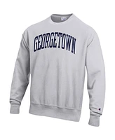 Men's Champion Heathered Gray Georgetown Hoyas Arch Reverse Weave Pullover Sweatshirt