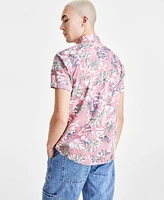 Sun + Stone Men's Hans Regular-Fit Tropical Floral-Print Button-Down Shirt, Created for Macy's