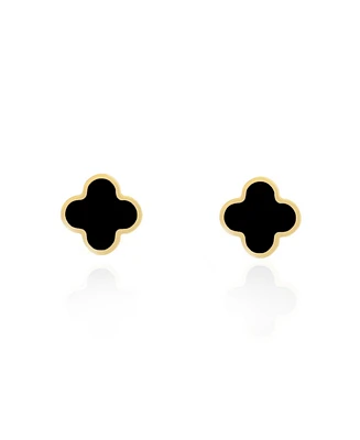 The Lovery Small Onyx Clover Stud Earrings