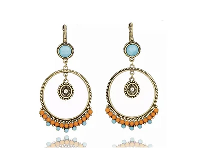 Hollywood Sensation Vintage like Boho Dangle Hoop Earrings