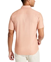Kenneth Cole Men's Slim Fit Short Sleeve Button-Down Sport Shirt