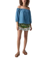 Sanctuary Women's Beach To Bar Chambray Blouse