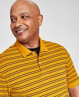 Club Room Men's Striped Short-Sleeve Polo Shirt, Created for Macy's