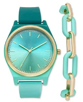 I.n.c. International Concepts Women's Silicone Strap Watch 38mm Set, Created for Macy's