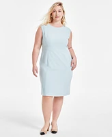 Kasper Plus Cap-Sleeve Sheath Dress