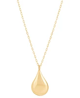 Italian Gold Polished Teardrop 18" Pendant Necklace in 10k Gold