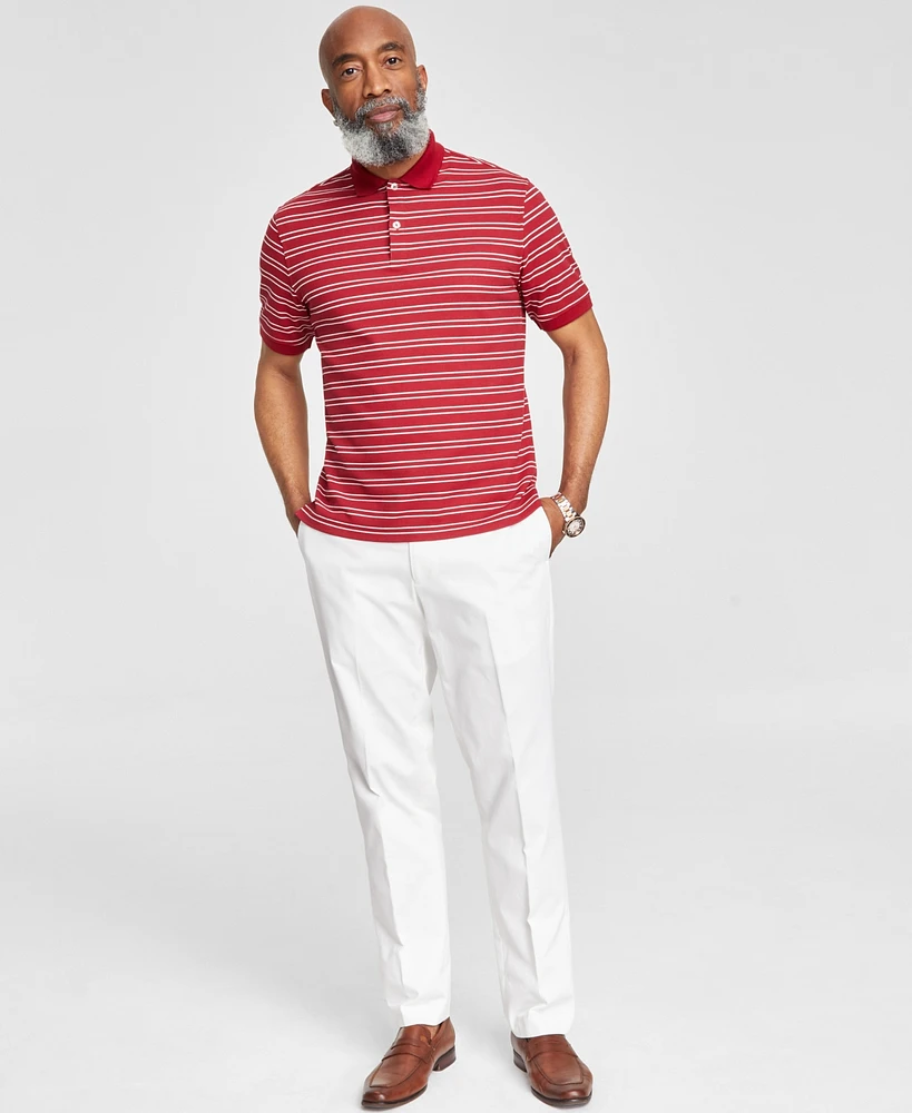 Club Room Men's Striped Short-Sleeve Polo Shirt