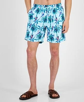 Club Room Men's Palm Parrot Quick-Dry Tropical-Print 7" Swim Trunks, Created for Macy's