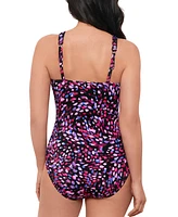 Swim Solutions Women's Abstract-Print One-Piece Swimsuit, Created for Macy's