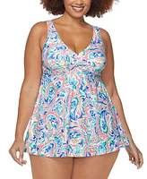 Raisins Curve Lucia V-Neck Tummy Control Swimdress