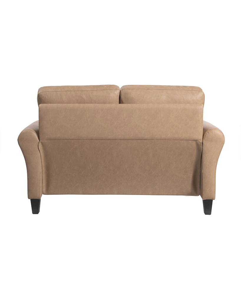 Lifestyle Solutions 57.9" W Faux Leather Wilshire Loveseat with Rolled Arms