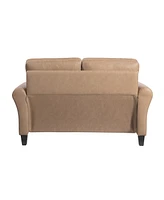 Lifestyle Solutions 57.9" W Faux Leather Wilshire Loveseat with Rolled Arms