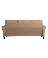Lifestyle Solutions 80.3" W Faux Leather Wilshire Sofa with Rolled Arms