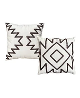 Simplie Fun 17 X 17 Inch 2 Piece Square Cotton Accent Throw Pillow Set