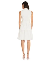 Maggy London Women's Tie-Waist Pintuck Shirtdress