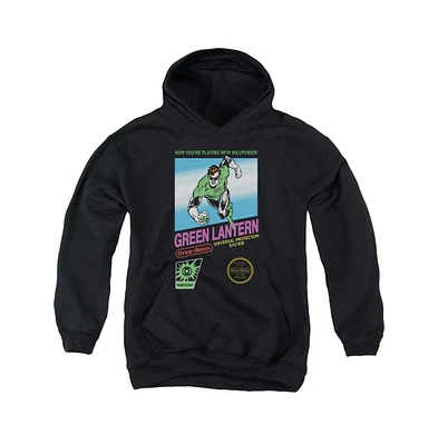 Green Lantern Boys Youth Box Art Pull Over Hoodie / Hooded Sweatshirt
