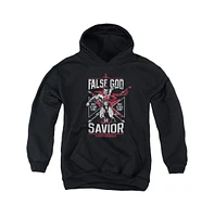 Batman V Superman Boys Youth False God Or Savior Pull Over Hoodie / Hooded Sweatshirt