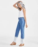 Style & Co Women's Dip-Dyed High-Rise Natural Straight Jeans, Created for Macy's