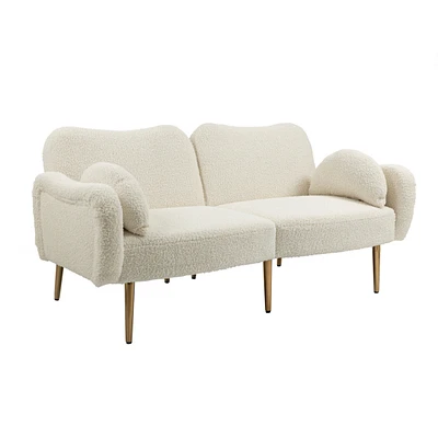 Simplie Fun Couches For Living Room 65 Inch, Mid Century Modern Velvet Loveseats Sofa