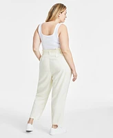 On 34th Trendy Plus Belted High-Rise Ankle Pants, Created for Macy's