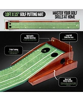 Palladium Golf Putting Mat - Indoor Golf Putting Green for Mini Games and Practicing at Home or in The Office, with 1/2 Hole Training.