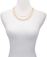 Vince Camuto Gold-Tone Tri-Layered Chain Necklace