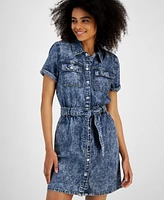 Celebrity Pink Juniors' Cotton Snap-Front Denim Shirtdress