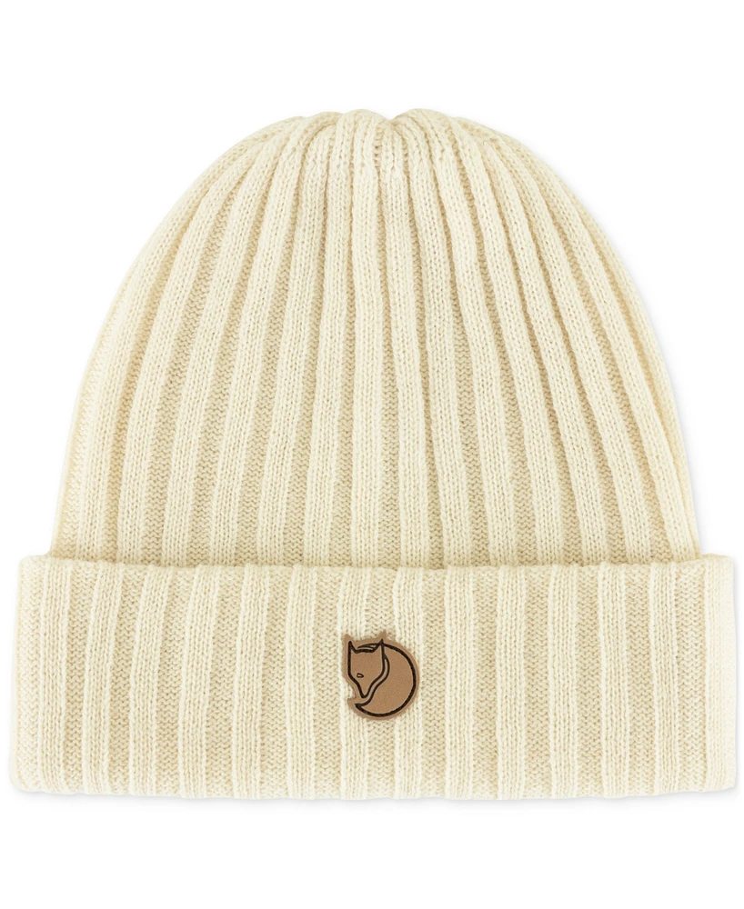 Fjallraven Men's Byron Wool Logo Ribbed Beanie Hat