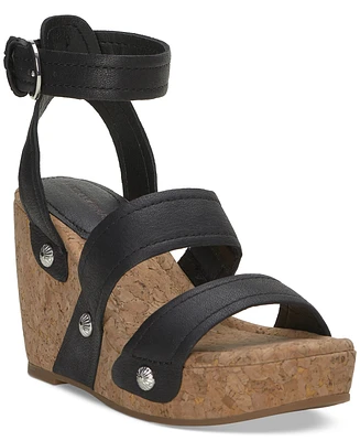 Lucky Brand Women's Valintina Strappy Platform Wedge Sandals