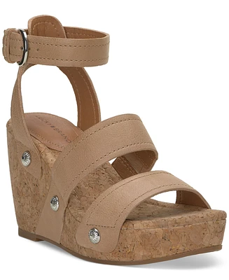 Lucky Brand Women's Valintina Strappy Platform Wedge Sandals