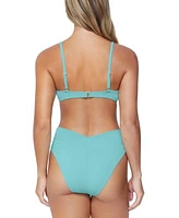 Raisins Juniors Vibras Scoop Neck Sculpted Bikini Top Selina High Waisted V Shape Bottoms