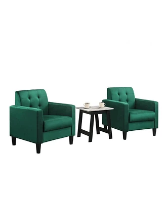 Simplie Fun Hale Velvet Armchairs and End Table Living Room Set