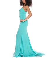 B Darlin Juniors' Ruched Cowlneck Gown