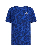 adidas Big Boys Short Sleeve Printed "Camo" Logo T-Shirt