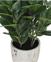 Monarch Specialties 31" Indoor Artificial Floor Garcinia Tree with Decorative White Cement Pot