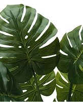 Monarch Specialties 45" Indoor Artificial Floor Monstera Tree with Black Pot