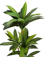 Monarch Specialties 51" Indoor Artificial Floor Dracaena Tree with Black Pot