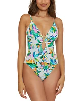 Becca Women's Isla Verde Tropical-Print One-Piece Swimsuit