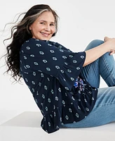 Style & Co Plus Printed On Off Top, Created for Macy's